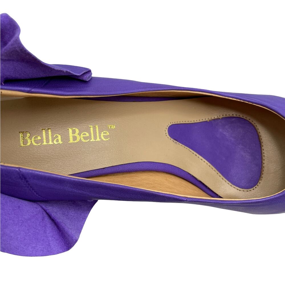 Bella Belle Purple Ankle Strap Platform Ruffle Back Party Stiletto Heels 9 - Picture 11 of 11